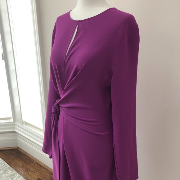 Valentina Tie-Waist Reiss Midi Bodycon Dress -  Size 10 PINK - Picture 4 of 7